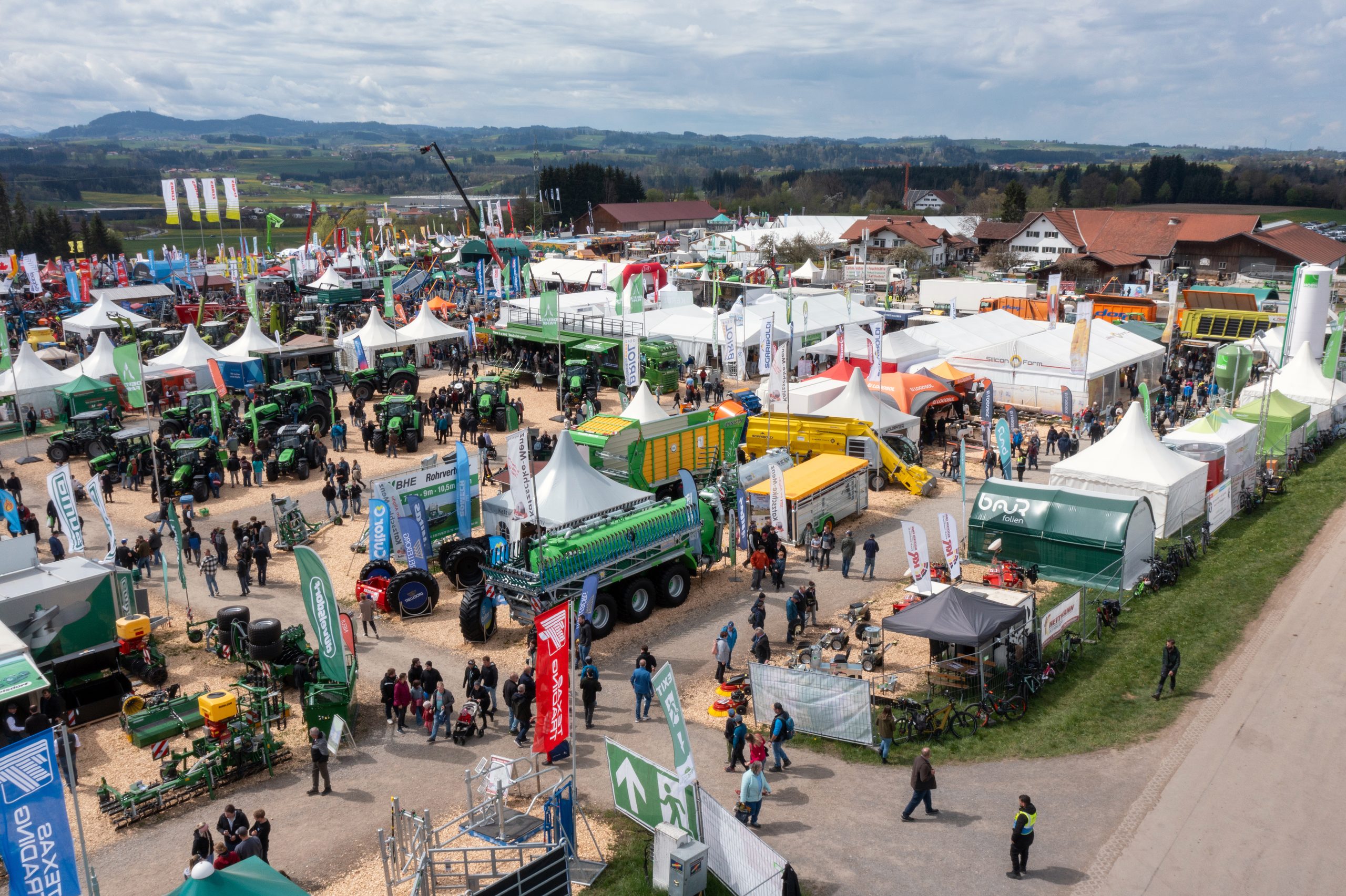 Luftaufnahme der Agrarschau Allgäu 2026 mit Ausstellungsflächen